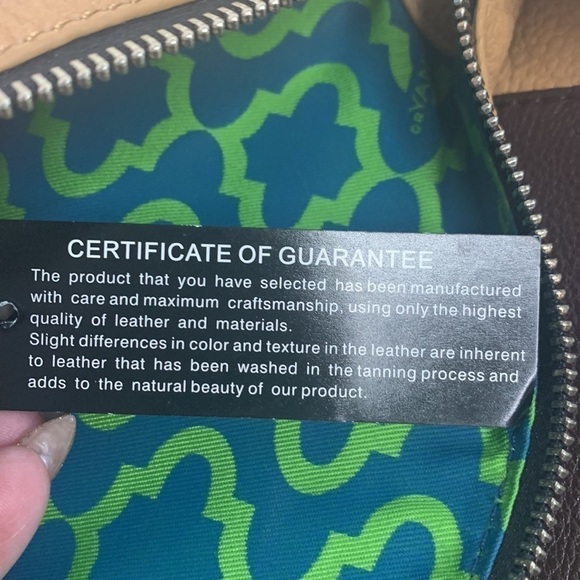 NWT orYANY Adele Colorblock Beige Brown Leather Hobo Bag - Picture 11 of 11